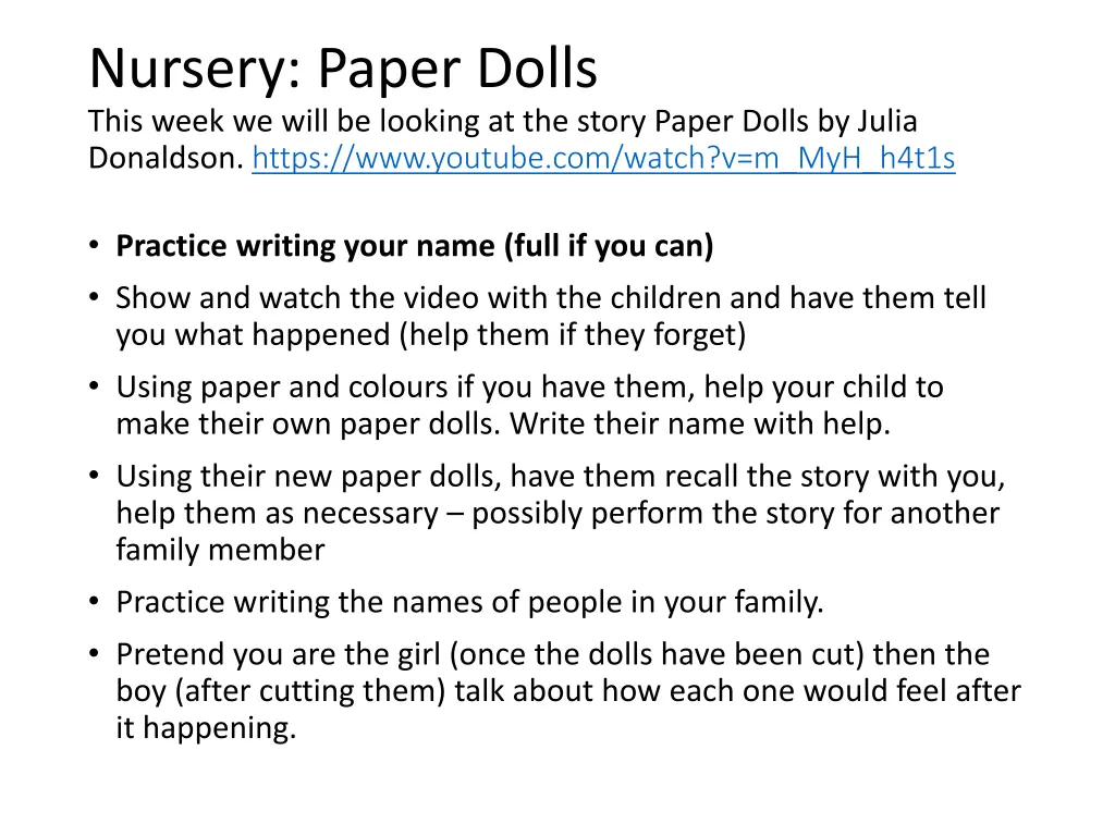 nursery paper dolls this week we will be looking