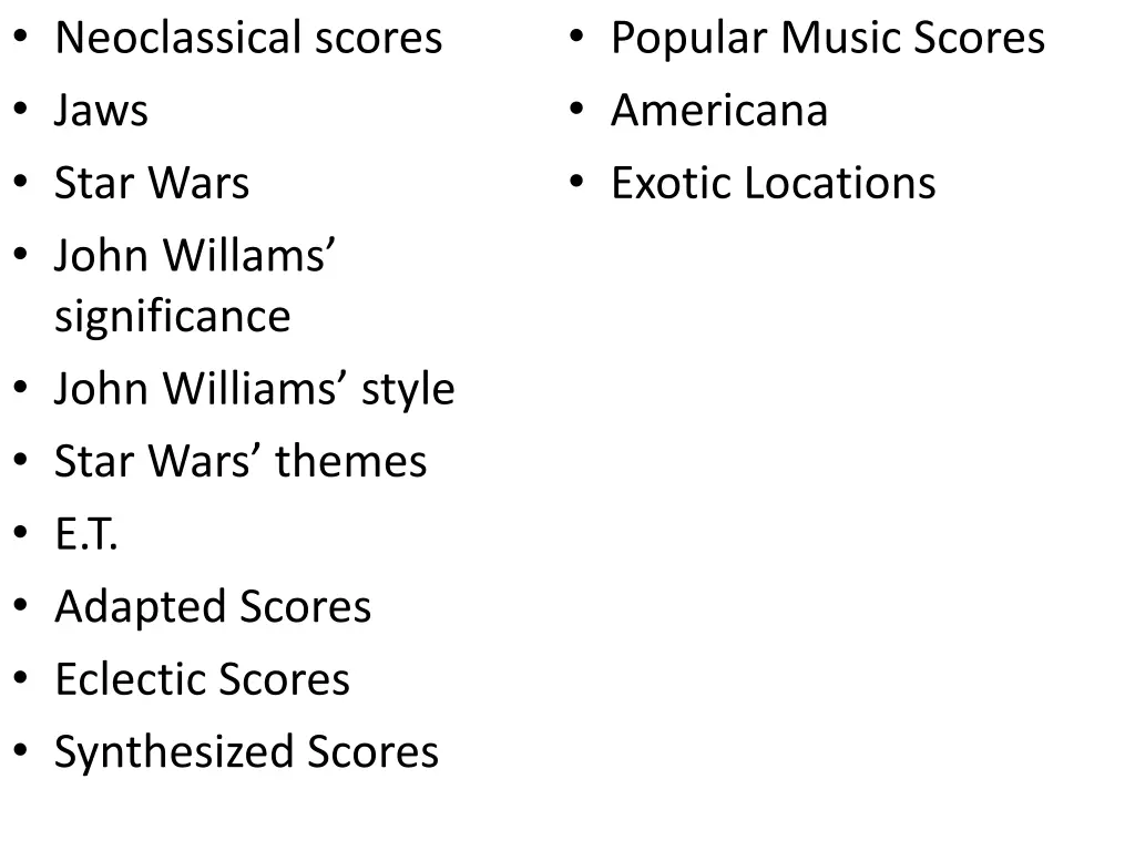 neoclassical scores jaws star wars john willams