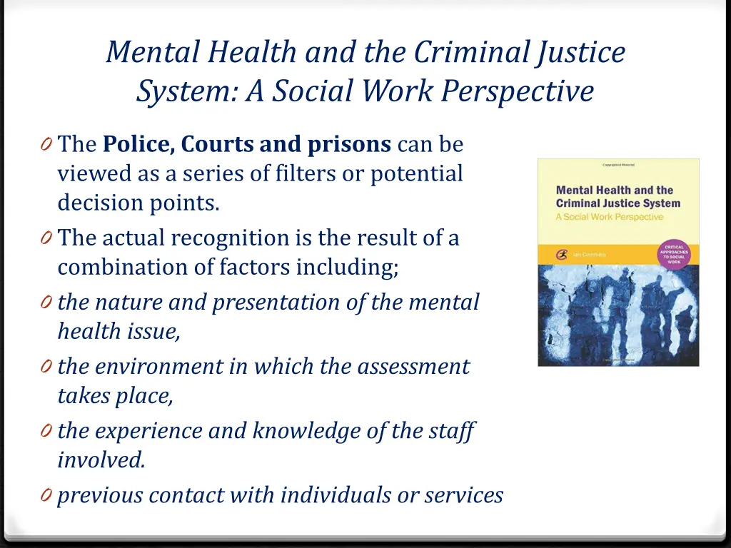 mental health and the criminal justice system