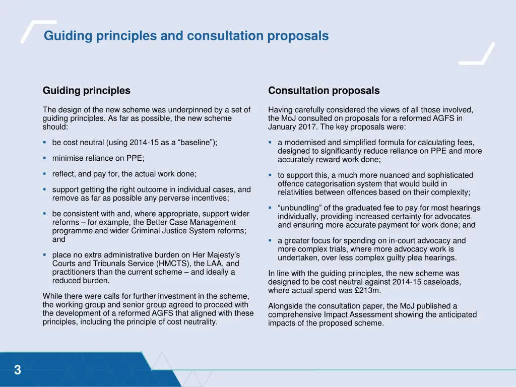 guiding principles and consultation proposals