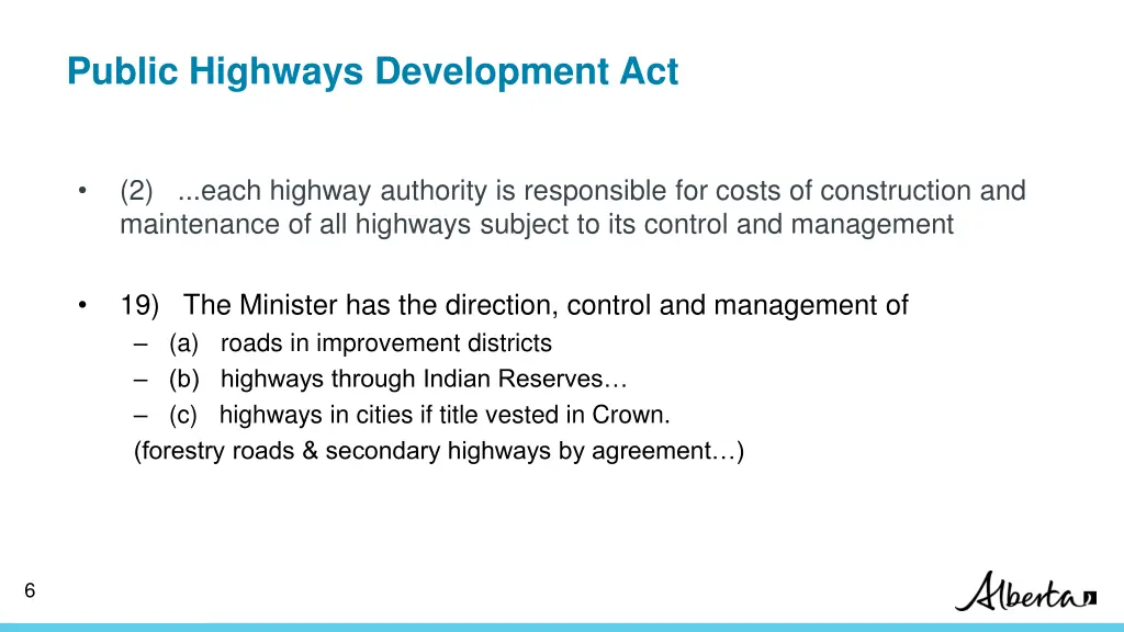 public highways development act 1