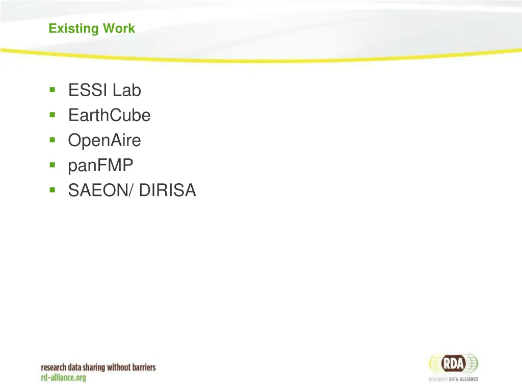 existing work