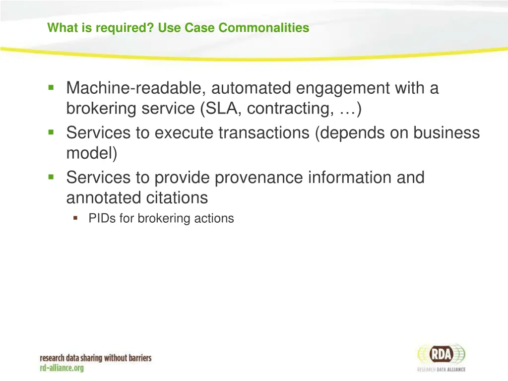 what is required use case commonalities