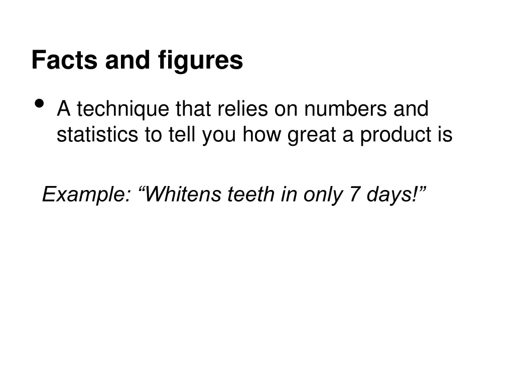 facts and figures a technique that relies