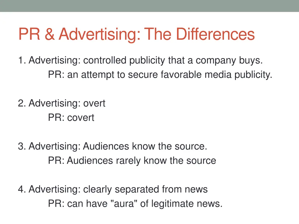 pr advertising the differences