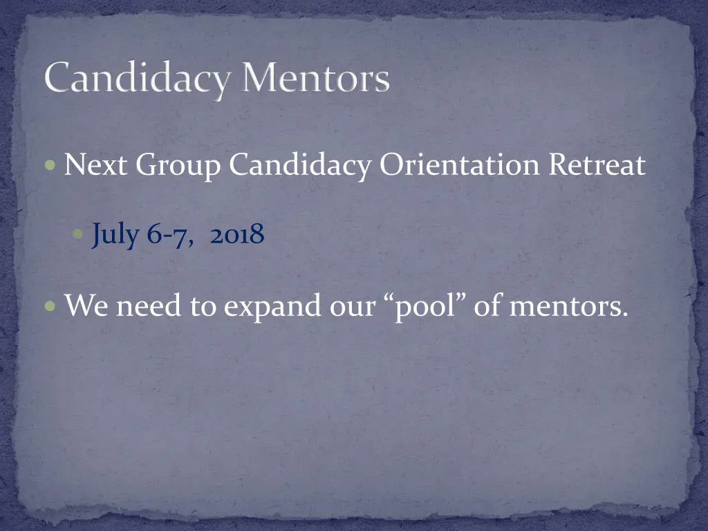 candidacy mentors