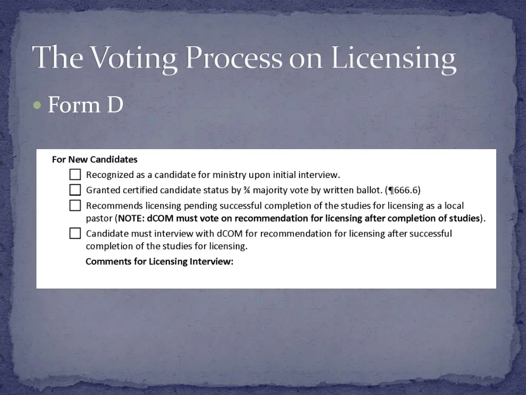 the voting process on licensing