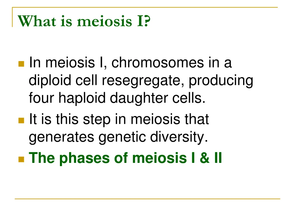 what is meiosis i