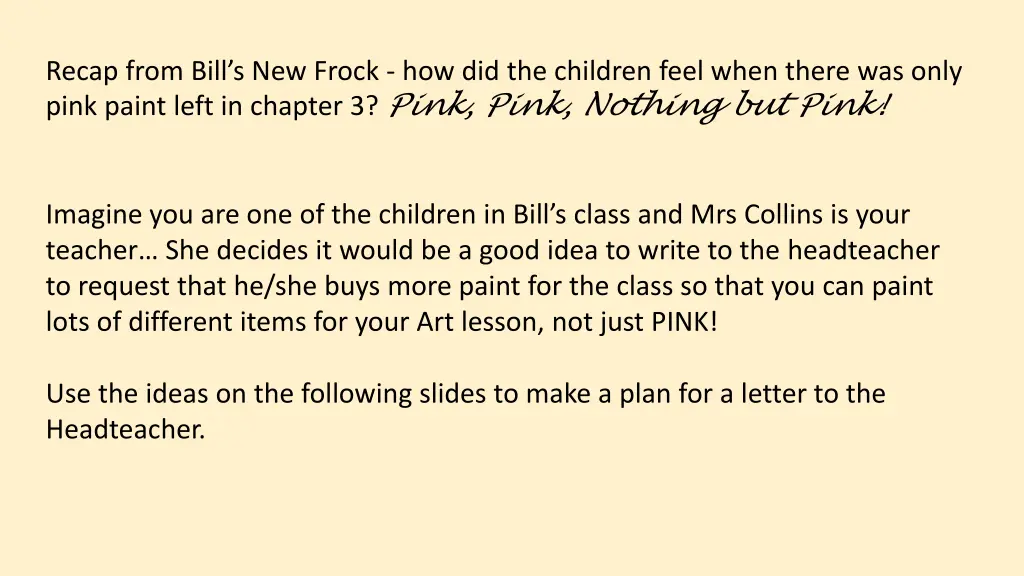 recap from bill s new frock how did the children