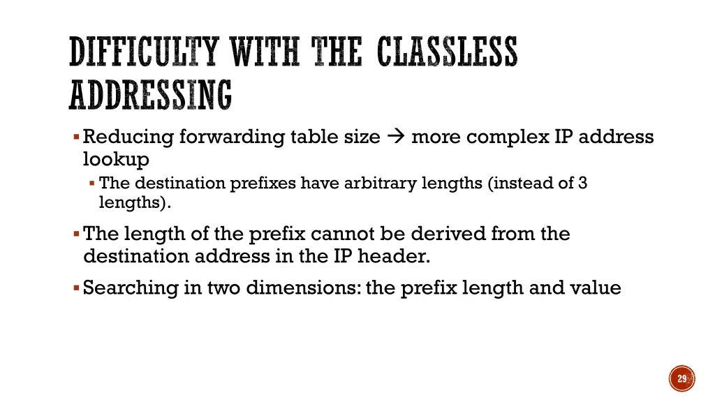 difficulty with the classless addressing reducing