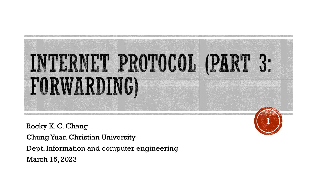 internet protocol part 3 forwarding