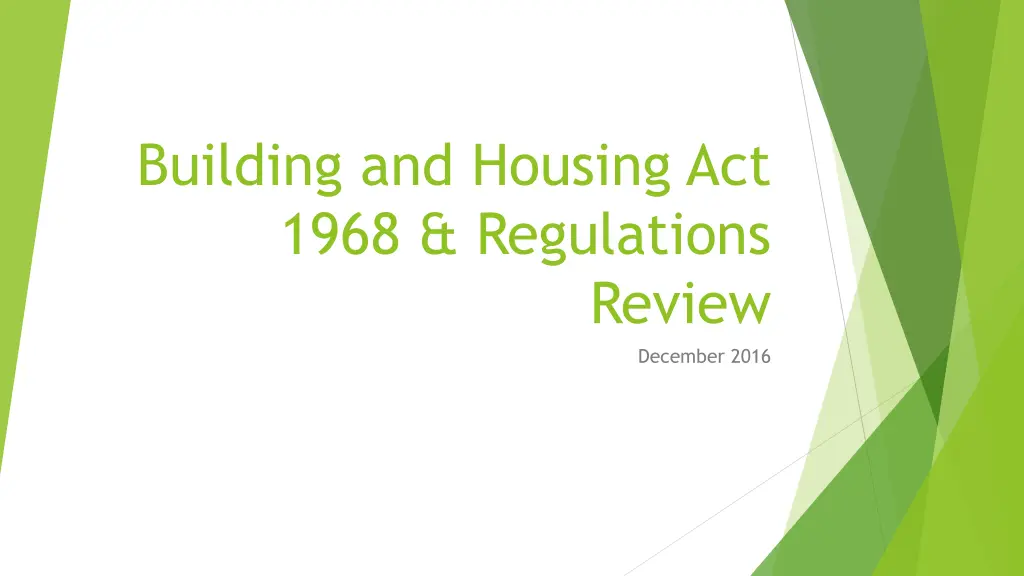 building and housing act 1968 regulations