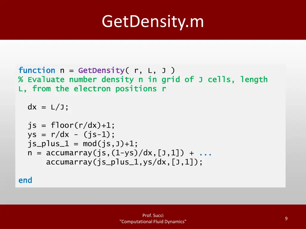 getdensity m