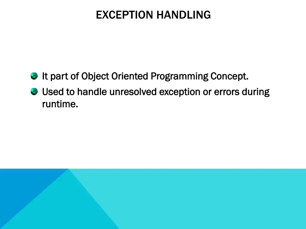 exception handling