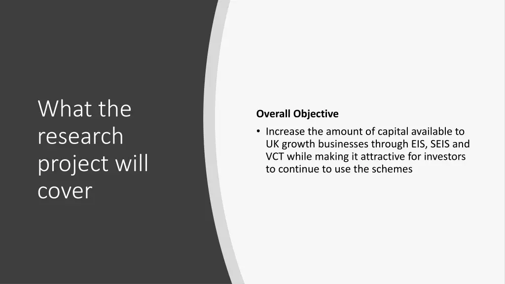 what the research project will cover