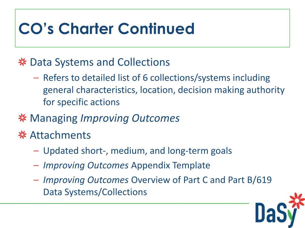 co s charter continued
