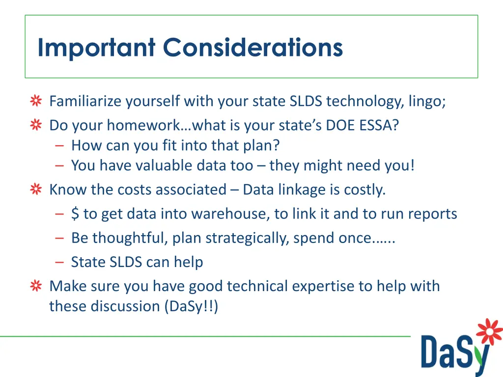 important considerations