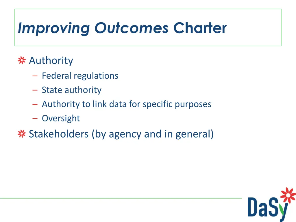 improving outcomes charter
