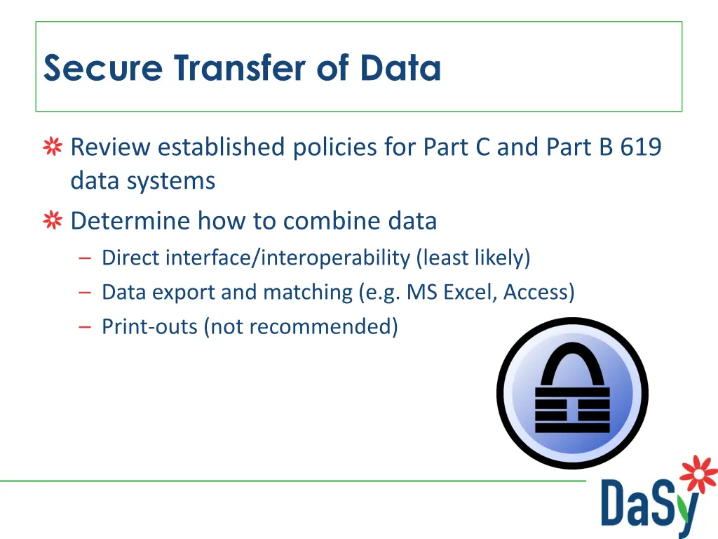 secure transfer of data