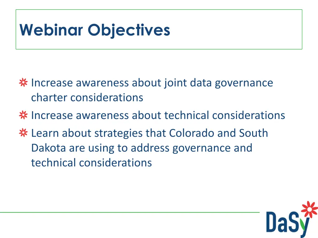 webinar objectives