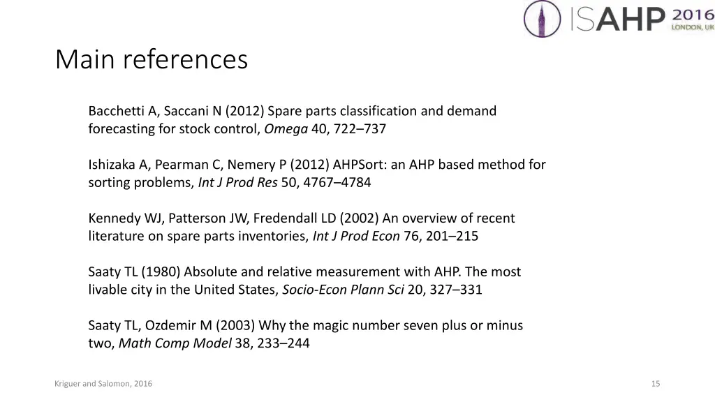main references