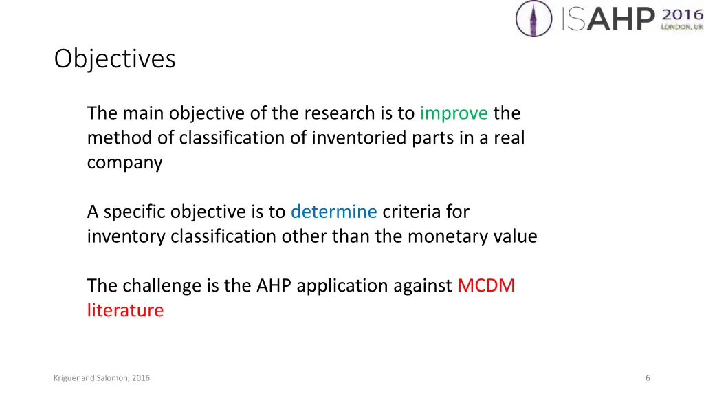 objectives