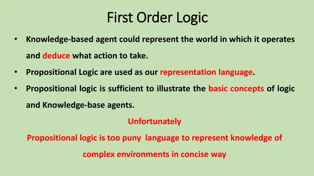 first order logic first order logic