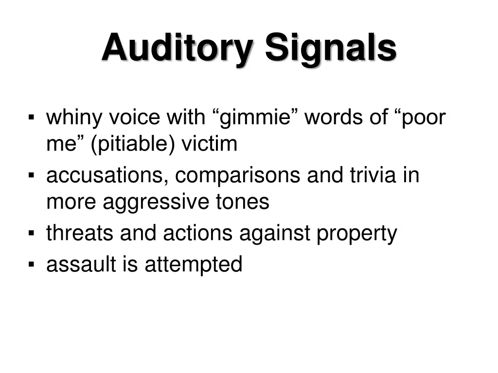 auditory signals 2