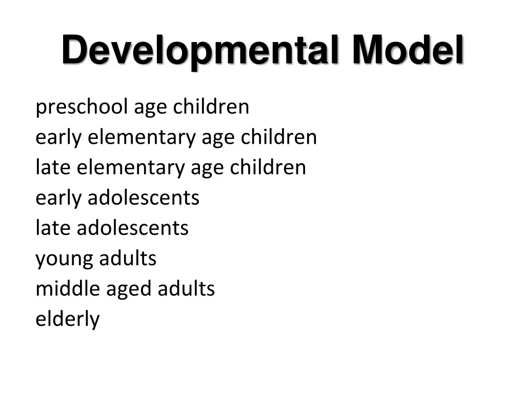 developmental model