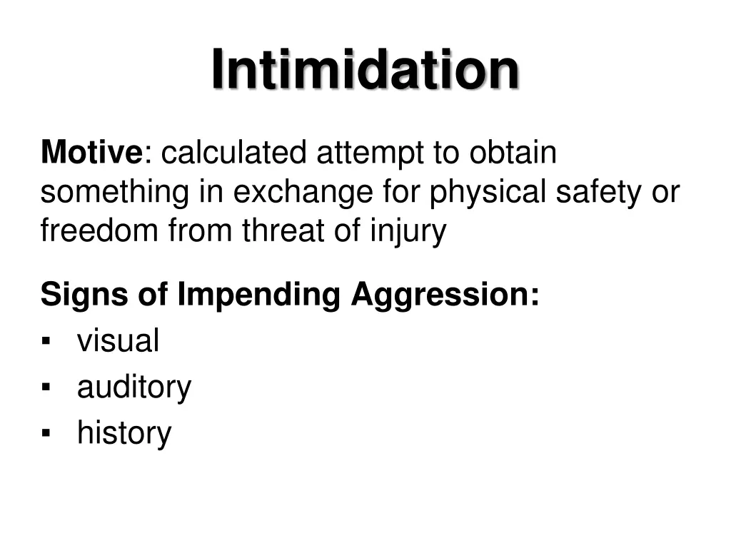 intimidation