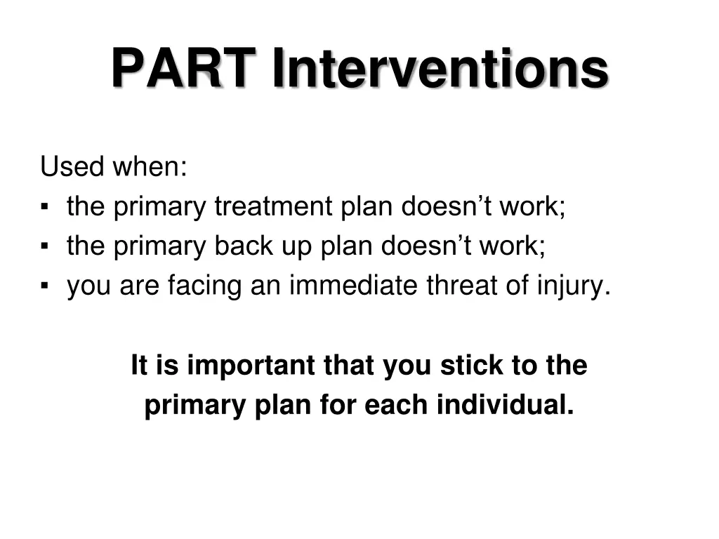 part interventions