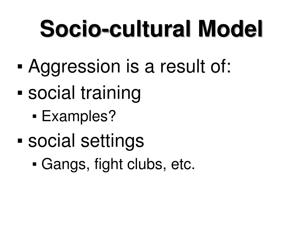 socio cultural model