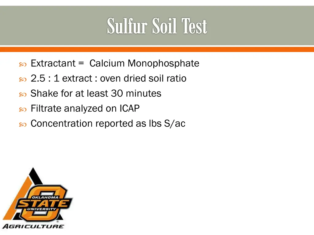 sulfur soil test
