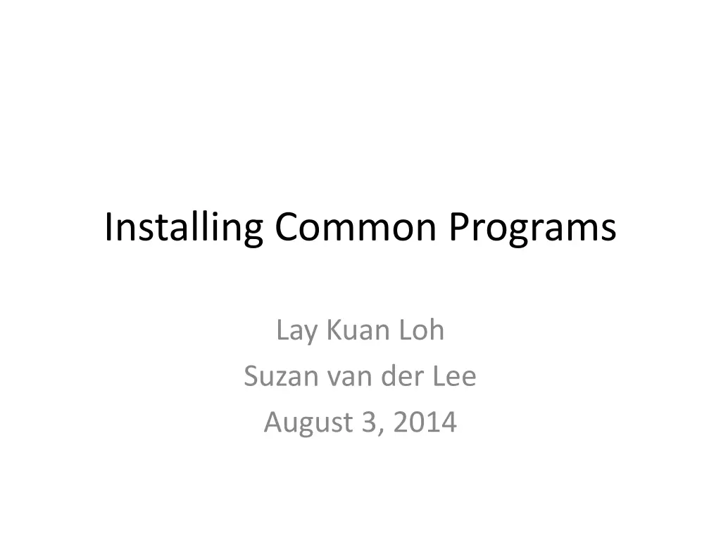 installing common programs