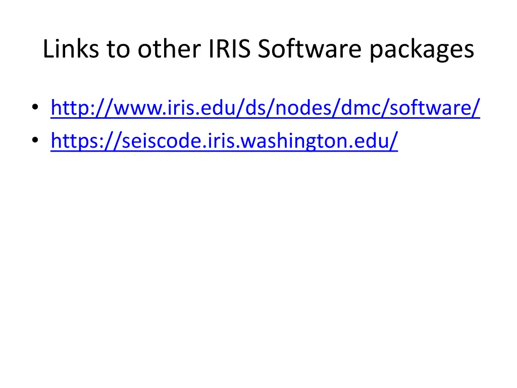 links to other iris software packages