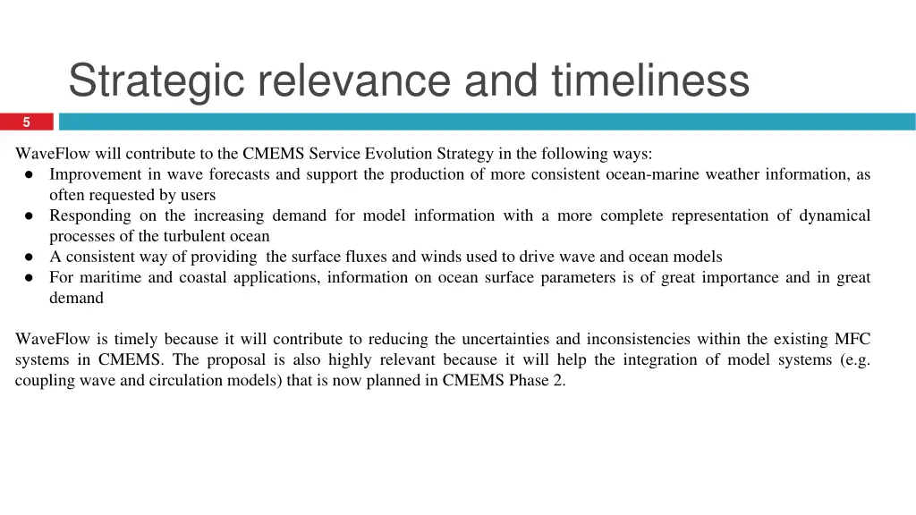 strategic relevance and timeliness