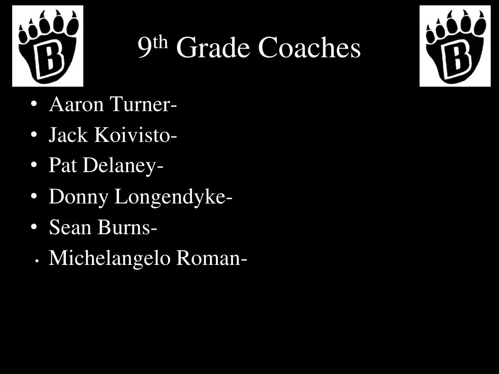 9 th grade coaches
