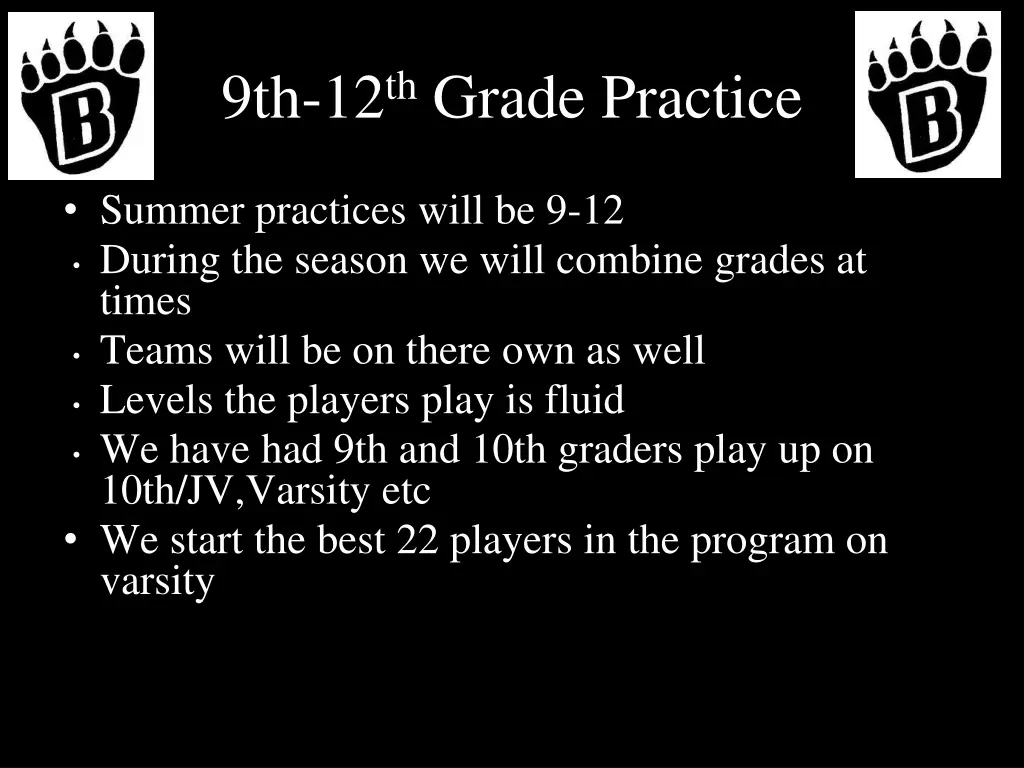 9th 12 th grade practice