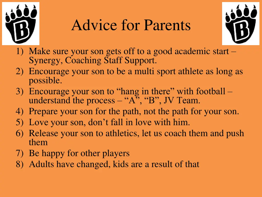 advice for parents