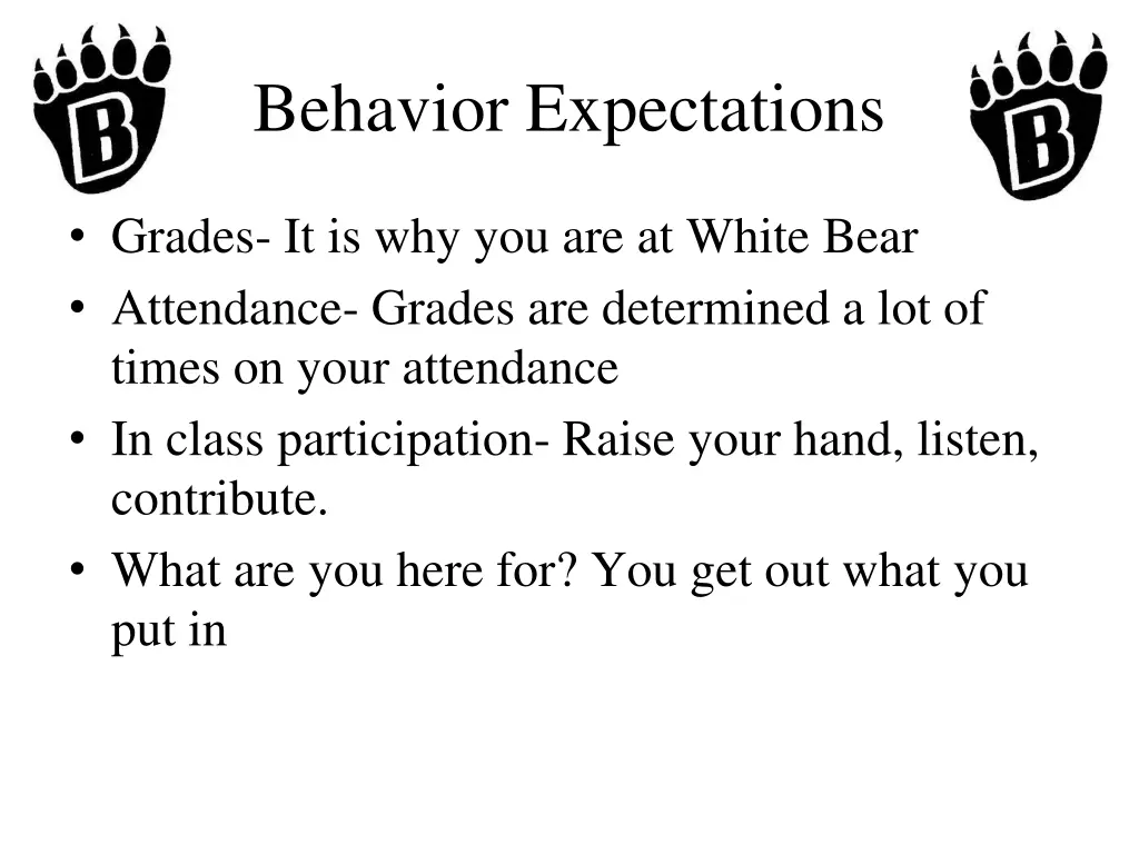 behavior expectations 1