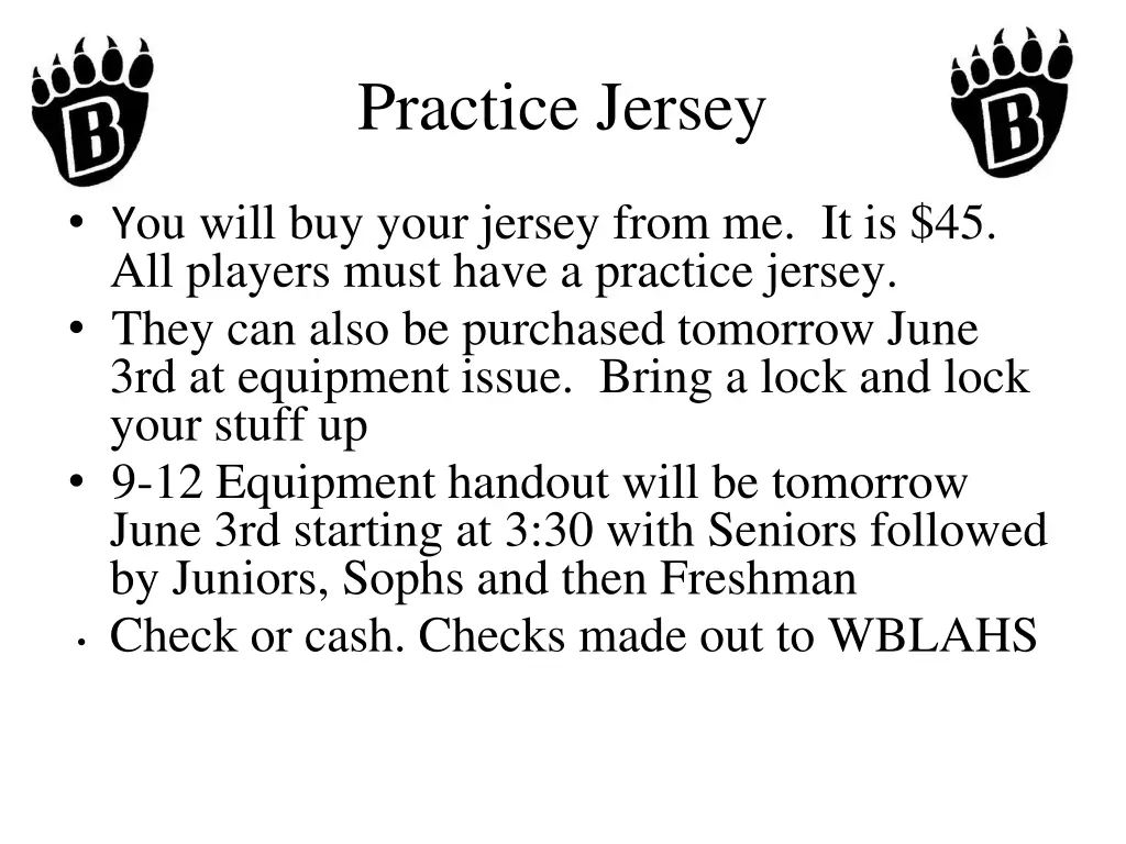 practice jersey