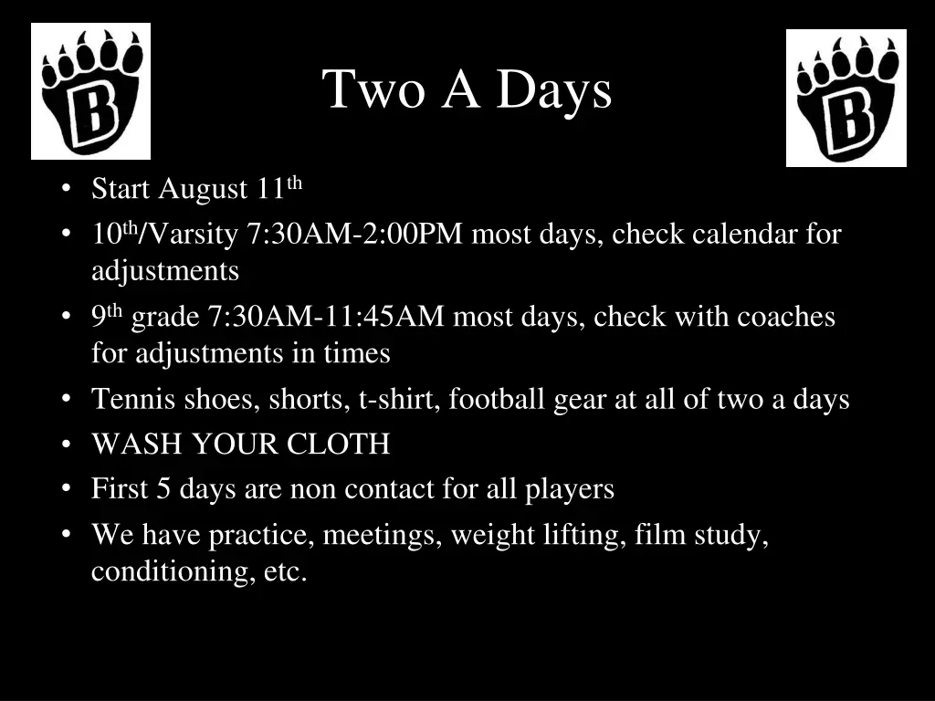 two a days