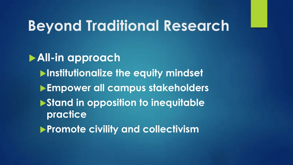 beyond traditional research