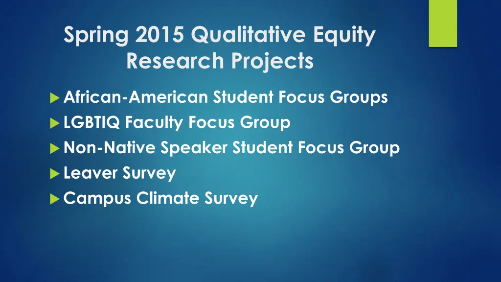 spring 2015 qualitative equity research projects