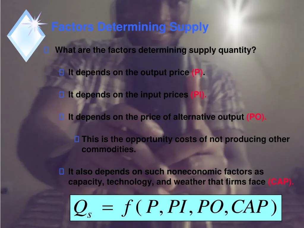 factors determining supply