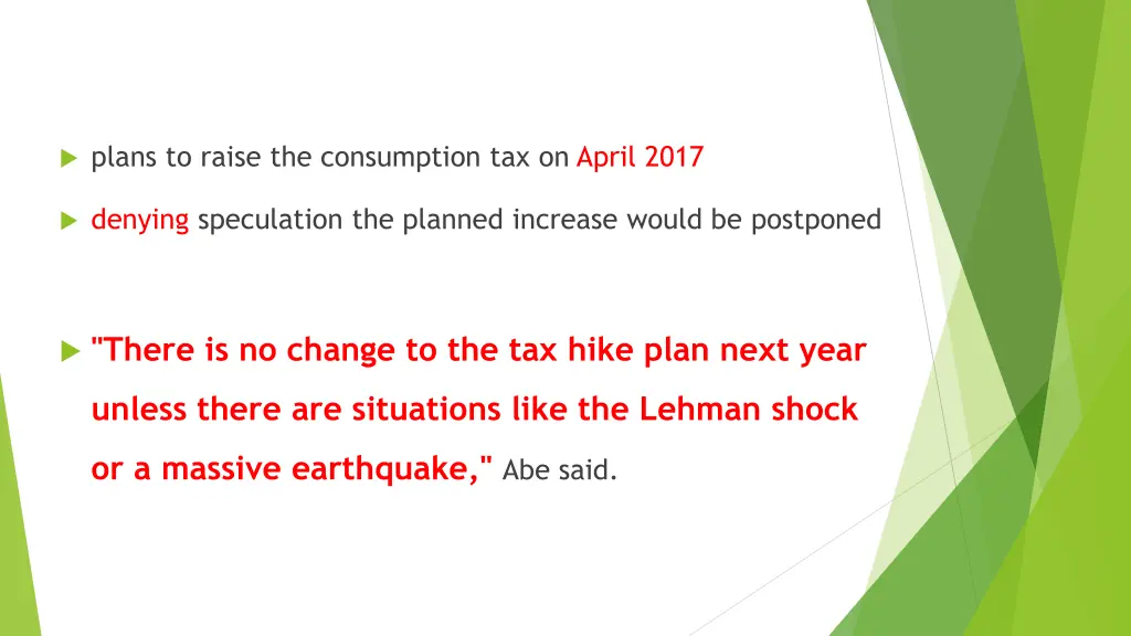 plans to raise the consumption tax on april 2017