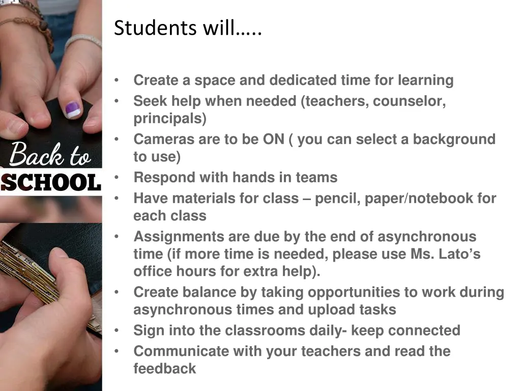 students will
