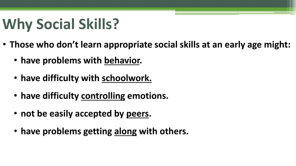why social skills