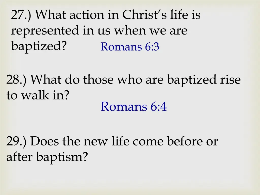 27 what action in christ s life is represented