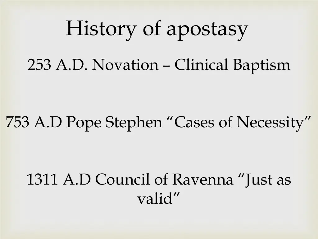history of apostasy